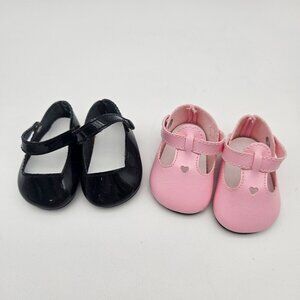 American Girl Bitty Baby Lot of 2 Pairs of Shoes Pink & Black